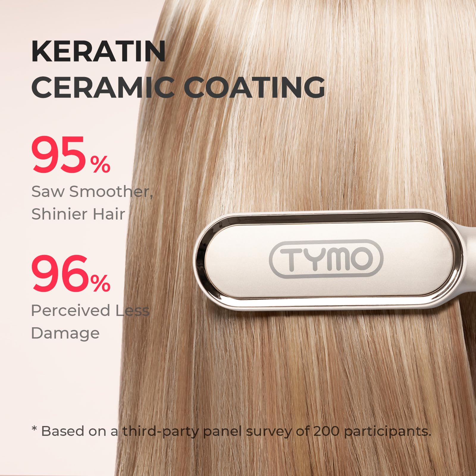 TYMO superficie cerámica con queratina para proteger y reducir frizz