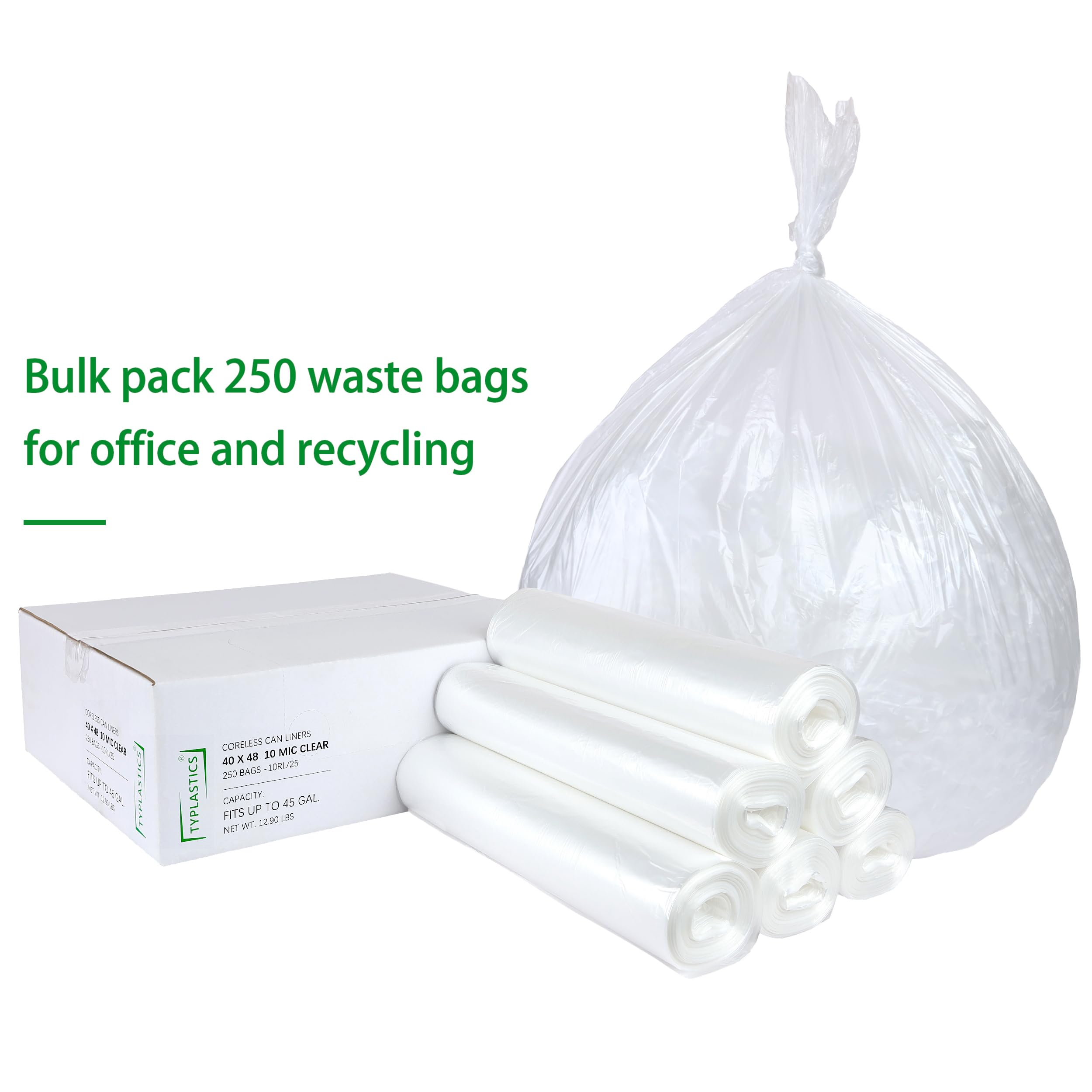 TYPLASTICS bolsa extendida 40x48 pulgadas, cubre contenedores grandes eficientemente