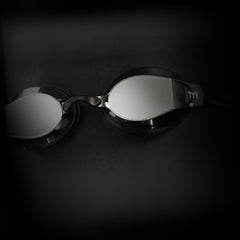 TYR Blackops 140 EV close lens detail highlighting mirrored anti-fog coating and clarity