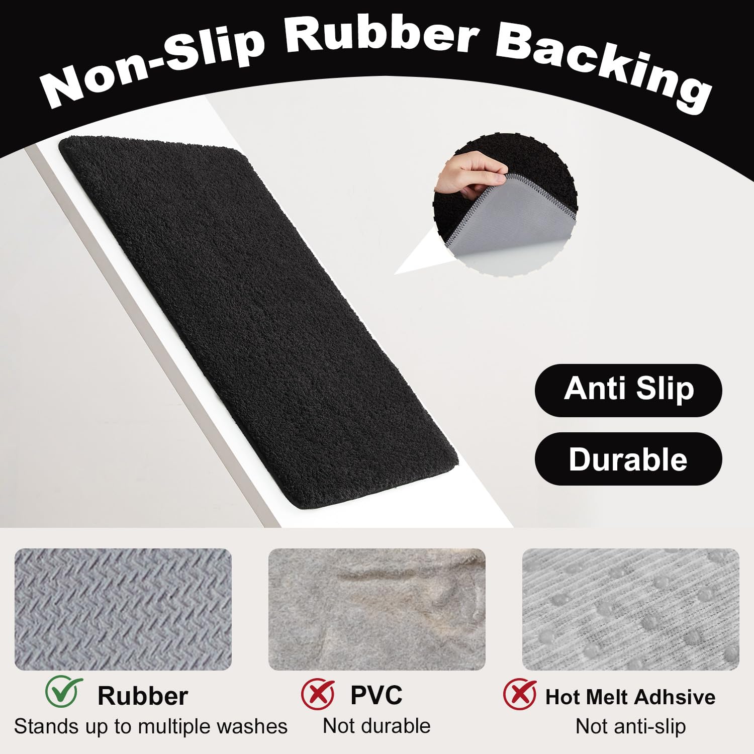 TYUU alfombra en uso junto a la ducha, absorción rápida