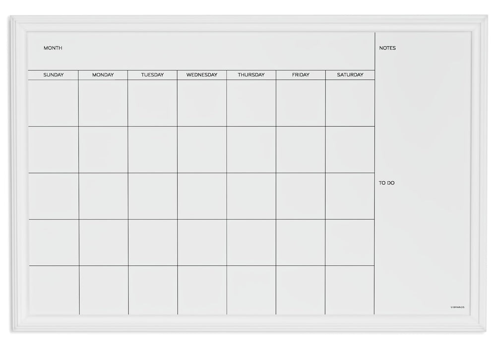 U Brands size scale with common objects showing 30 by 20 inch dimensions for proper fit