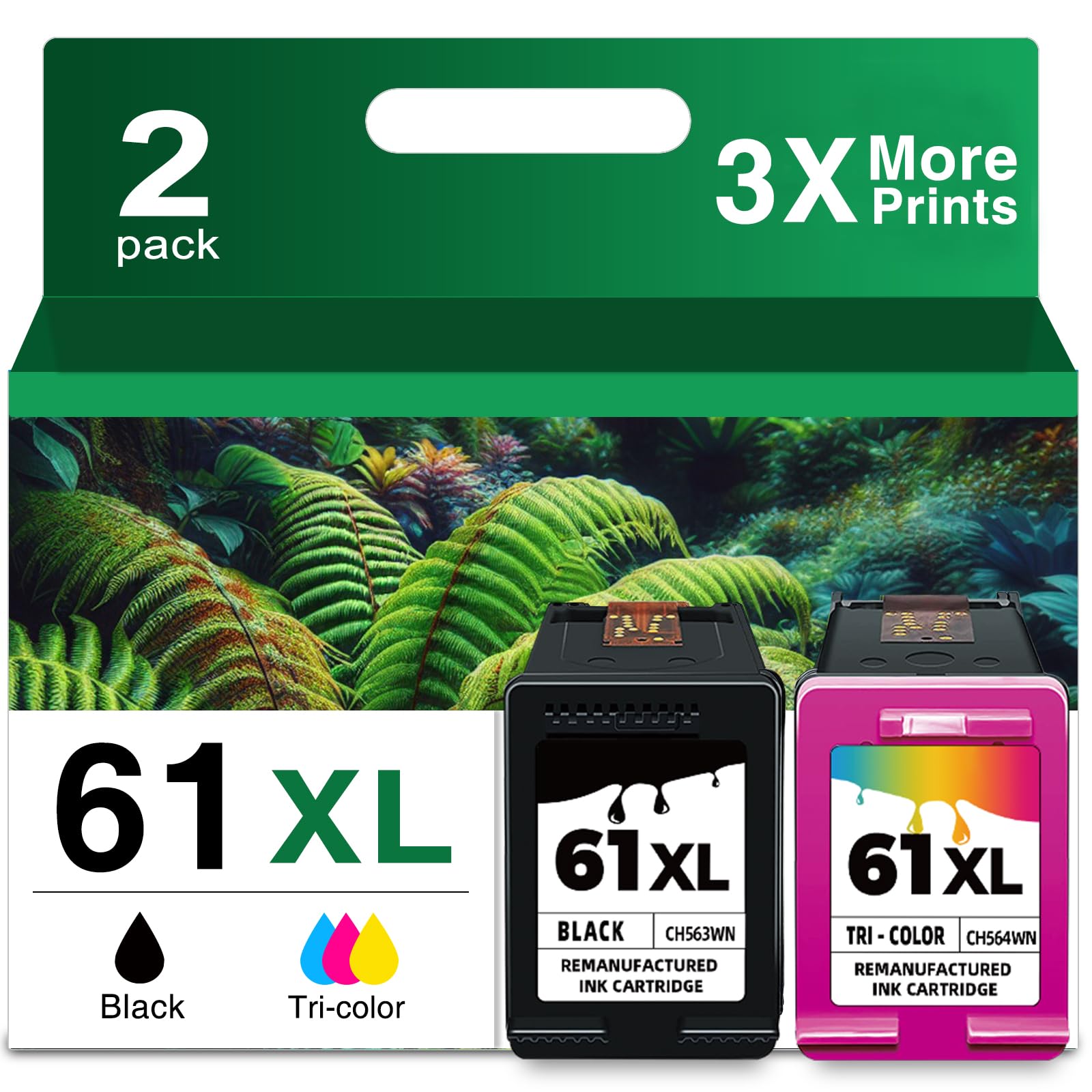 Ubinki pack 61XL frontal mostrando envase y cartuchos, beneficio ahorro