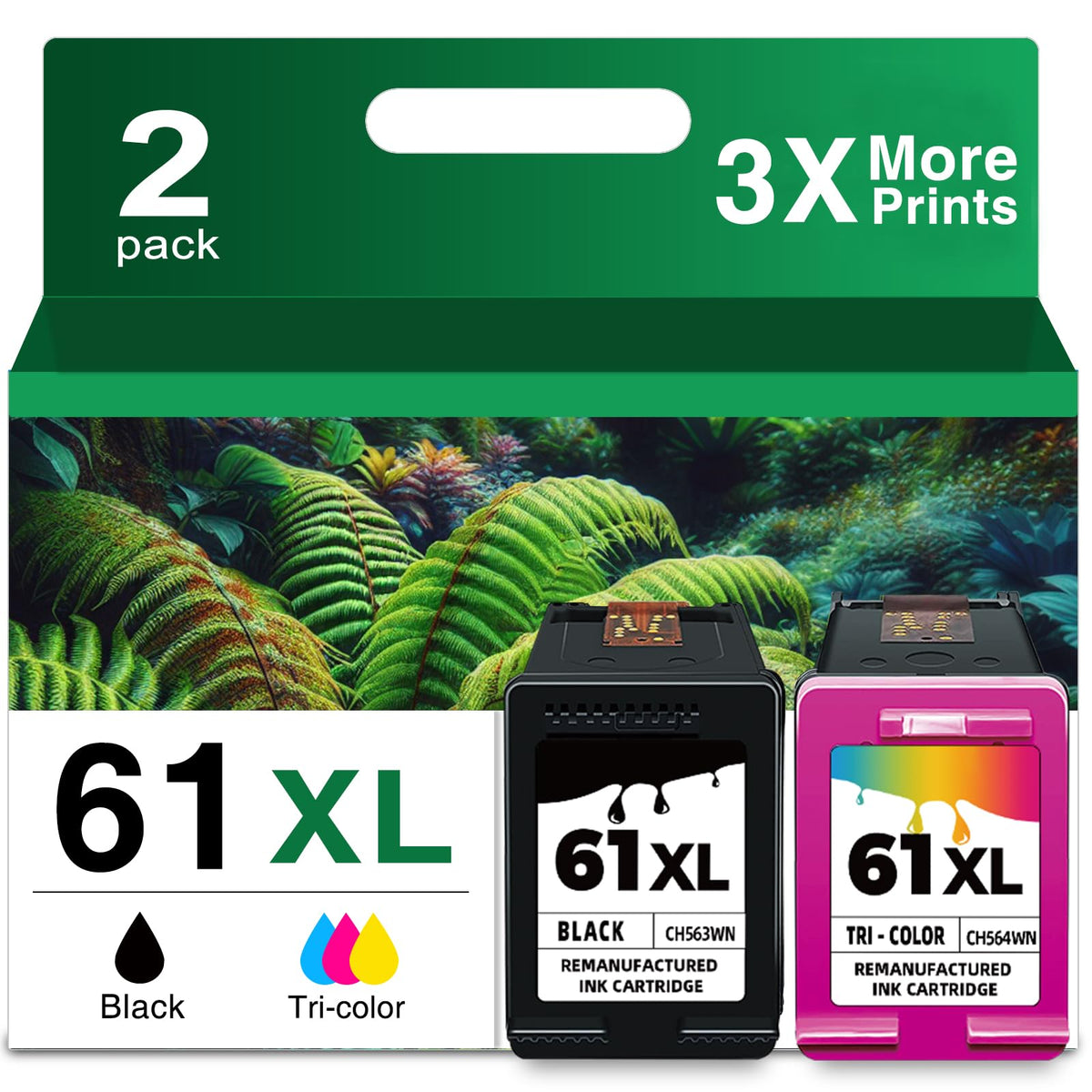 Ubinki pack 61XL frontal mostrando envase y cartuchos, beneficio ahorro