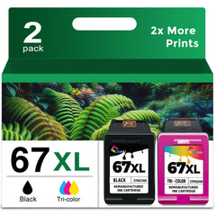 Ubinki pack 67XL frontal mostrando embalaje y compatibilidad, ahorro garantizado