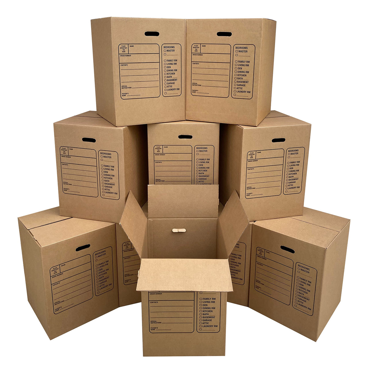 Uboxes paquete frontal de 10 cajas grandes con asas, fácil transporte
