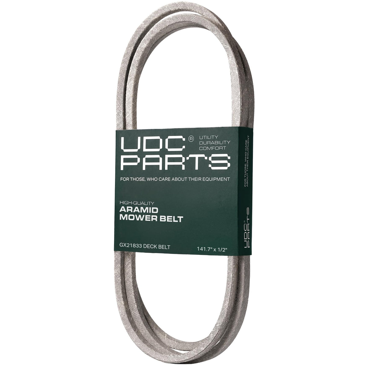 UDC Mower Belts vista frontal de la correa, ajuste OEM seguro