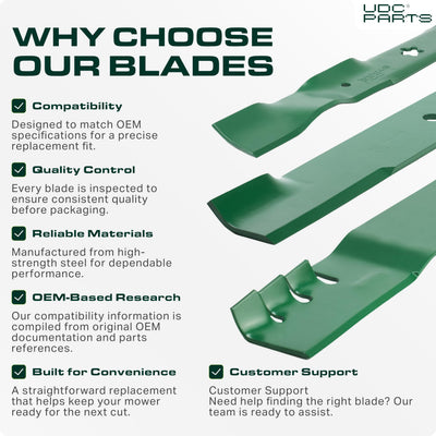 UDC Parts blade on balancing post showing balanced rotation for reduced vibration benefit