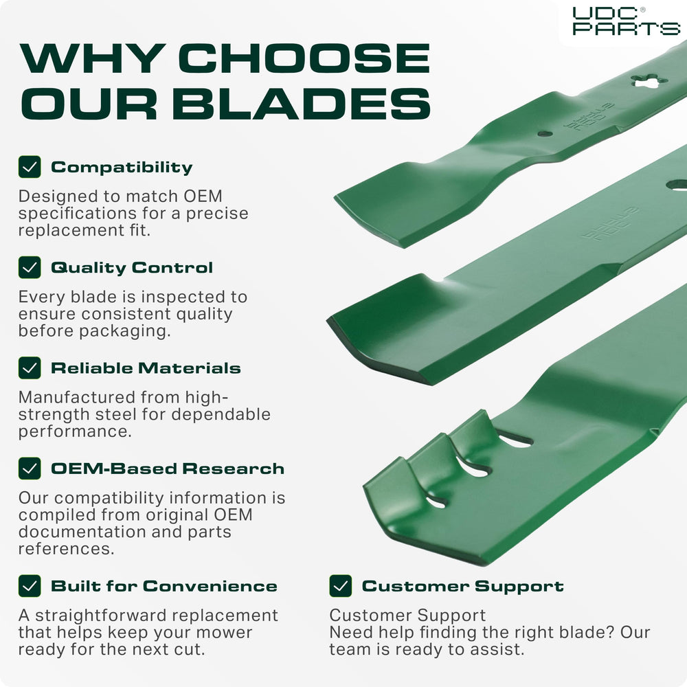 UDC Parts blade on balancing post showing balanced rotation for reduced vibration benefit