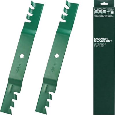 UDC Parts front view of two GY20850 blades showing full shape and fit benefit