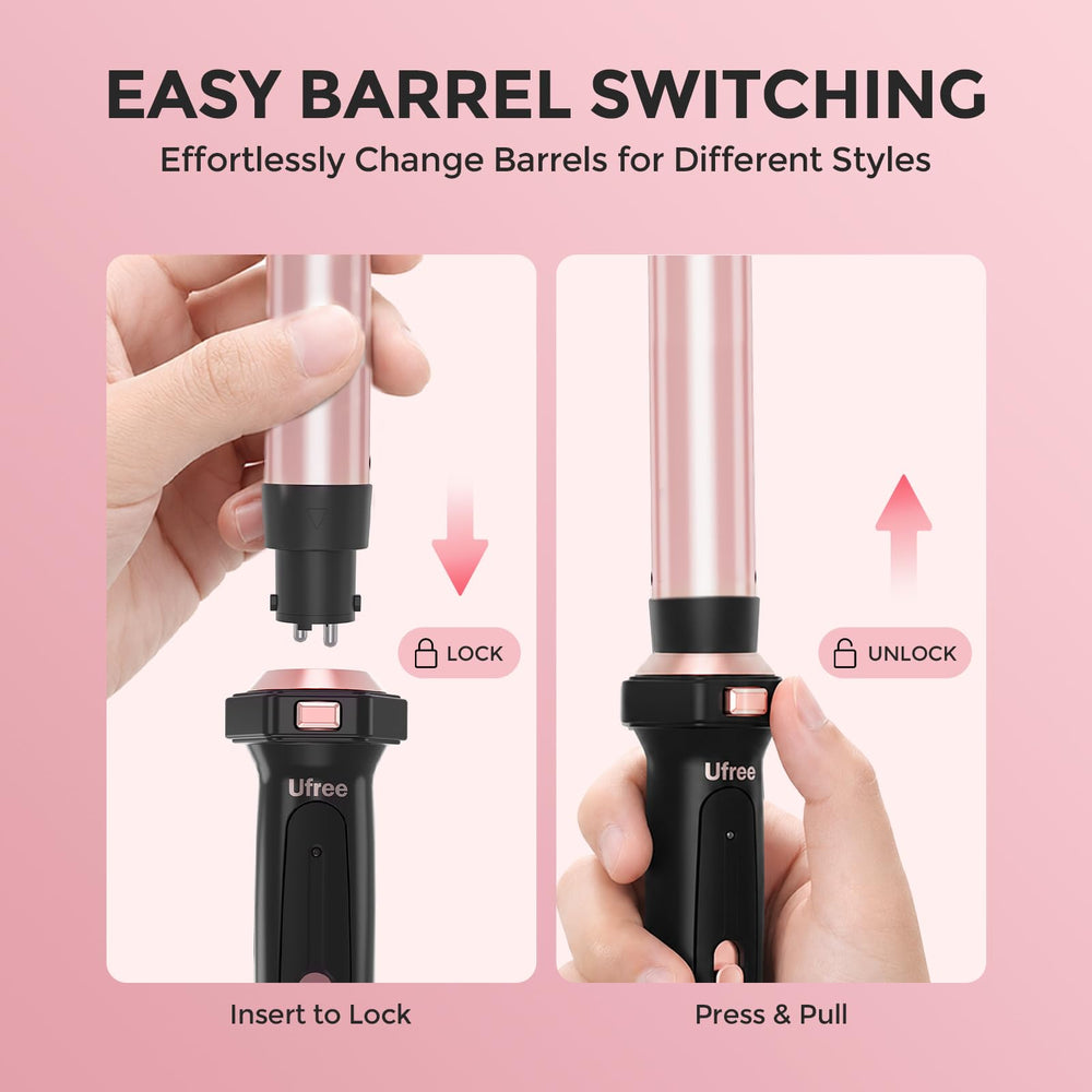 Ufree cord and handle showing long swivel cord for tangle-free movement