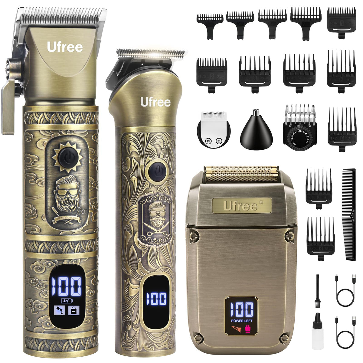 Ufree frontal del kit empaquetado mostrando el set completo y portabilidad