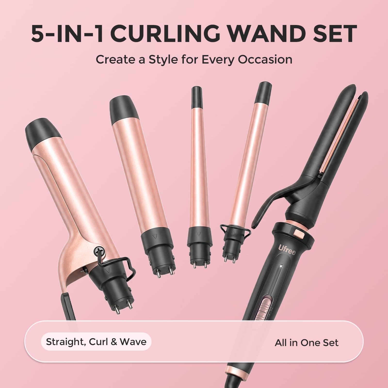 Ufree size comparison with model demonstrating curl scale and result