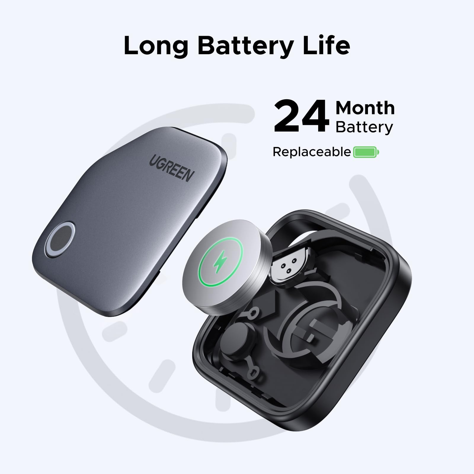UGREEN FineTrack dentro de un bolso demostrando localización discreta y tranquilidad