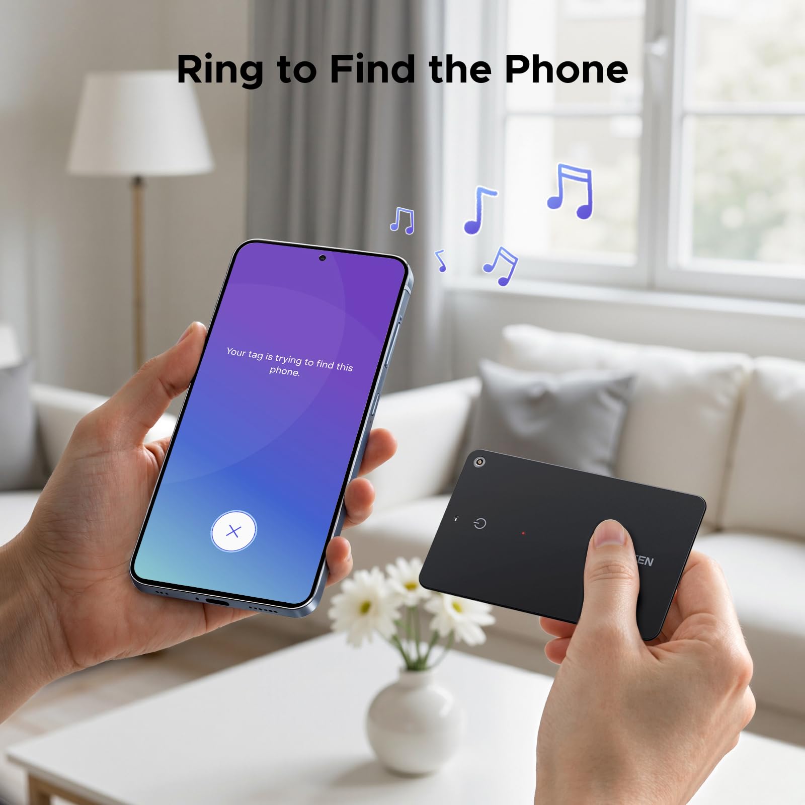 UGREEN FineTrack Slim S dentro de una cartera mostrando comodidad y discreción