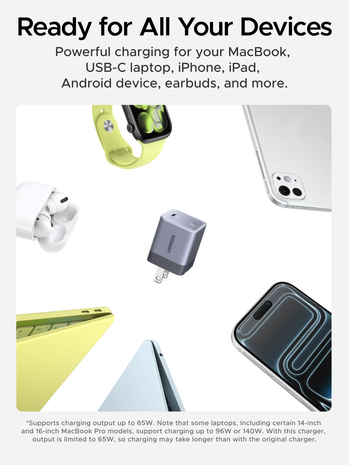 UGREEN Nexode Air imagen de la etiqueta con especificaciones y seguridad