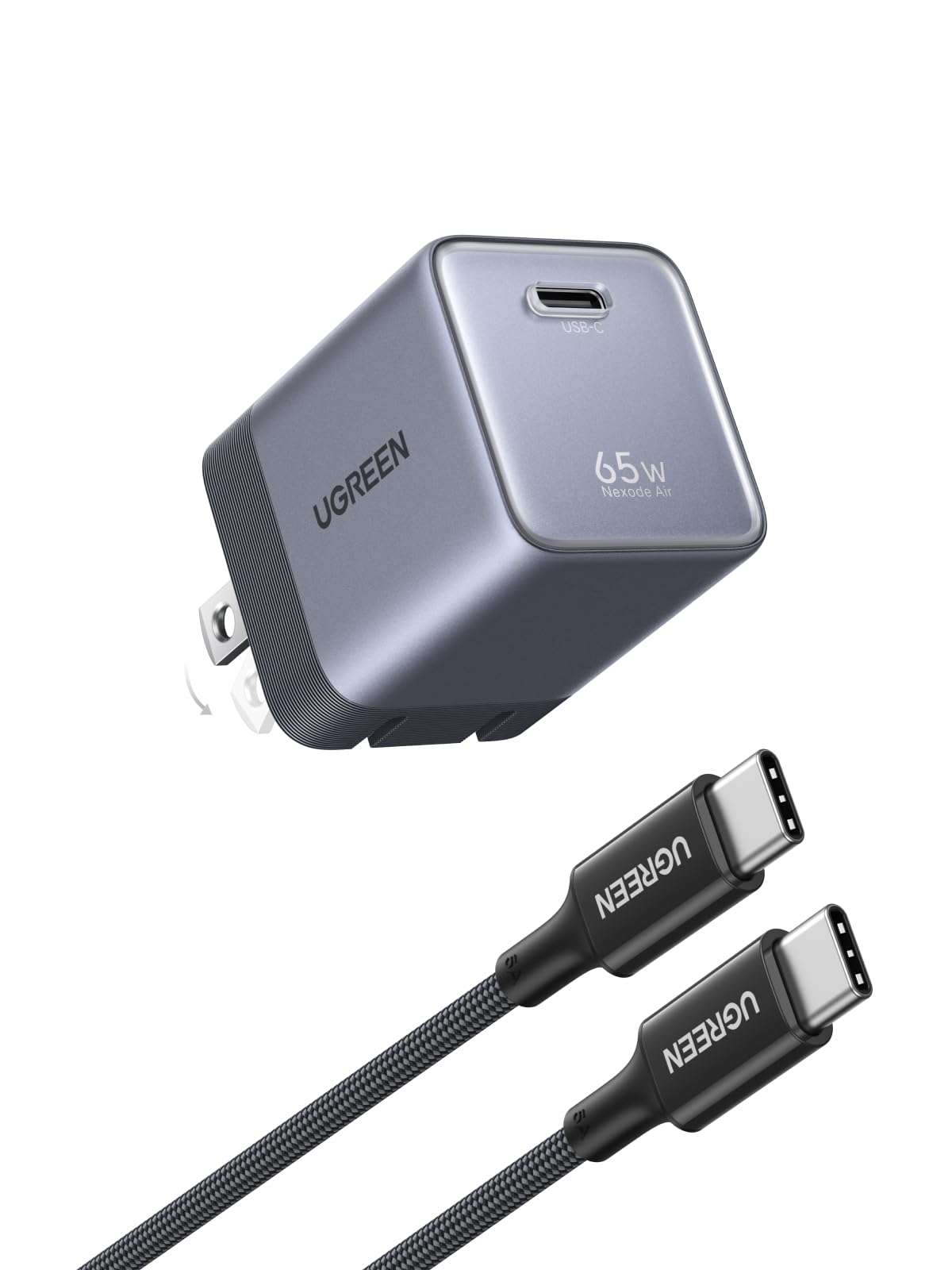 UGREEN Nexode Air frontal mostrando diseño compacto y beneficio de portabilidad