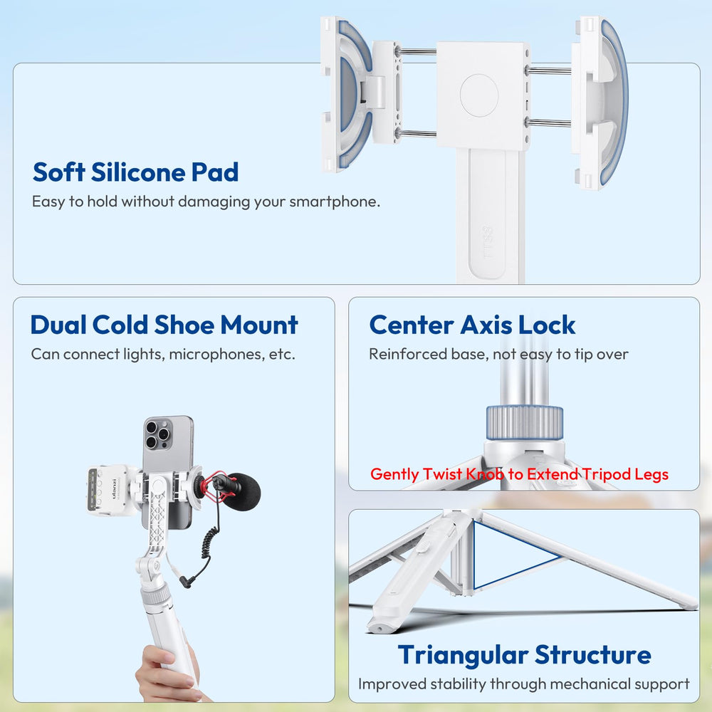 ULANZI tripod leg with hidden hook for overhead shots benefit
