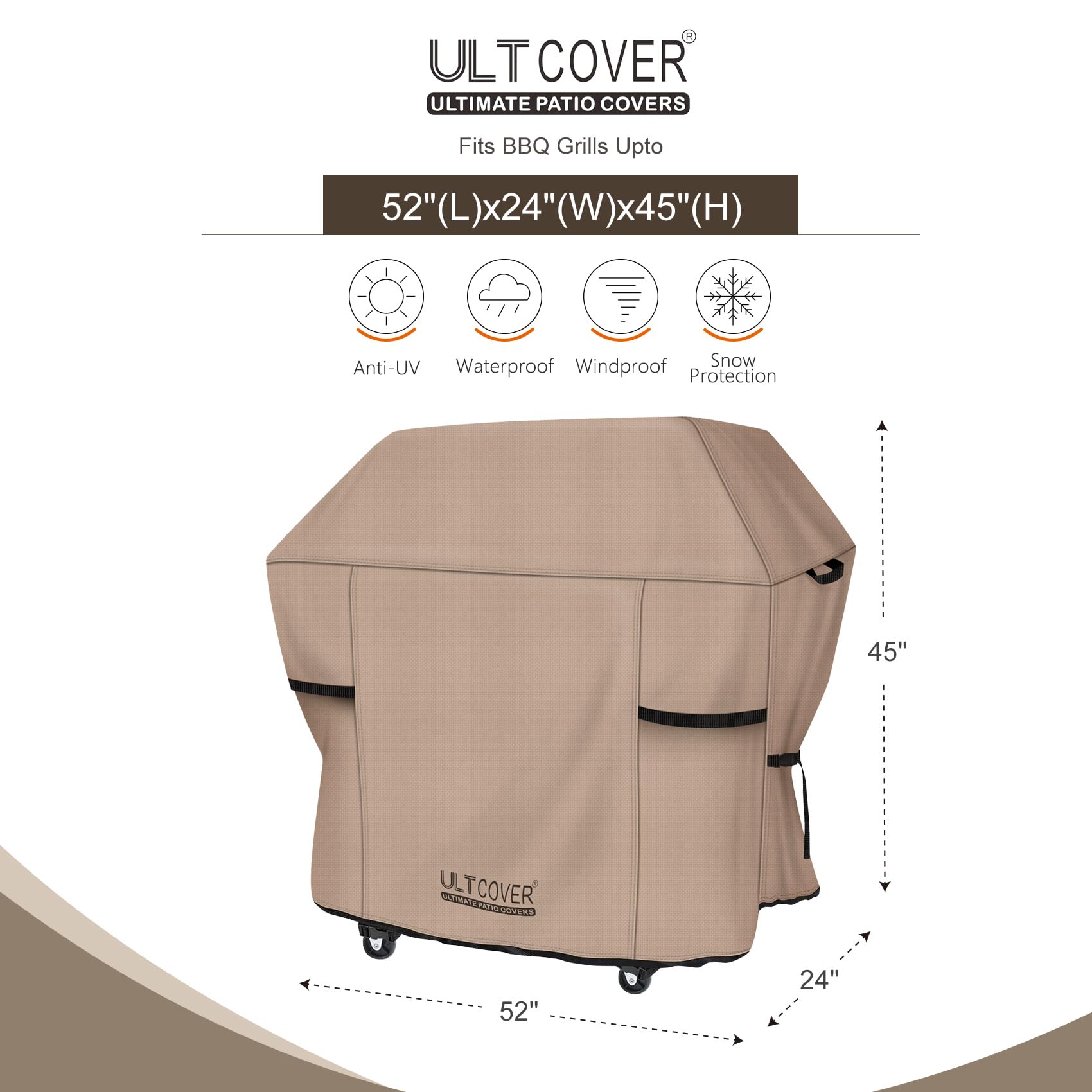 ULTCOVER closeup textura 600D resistente y costuras reforzadas