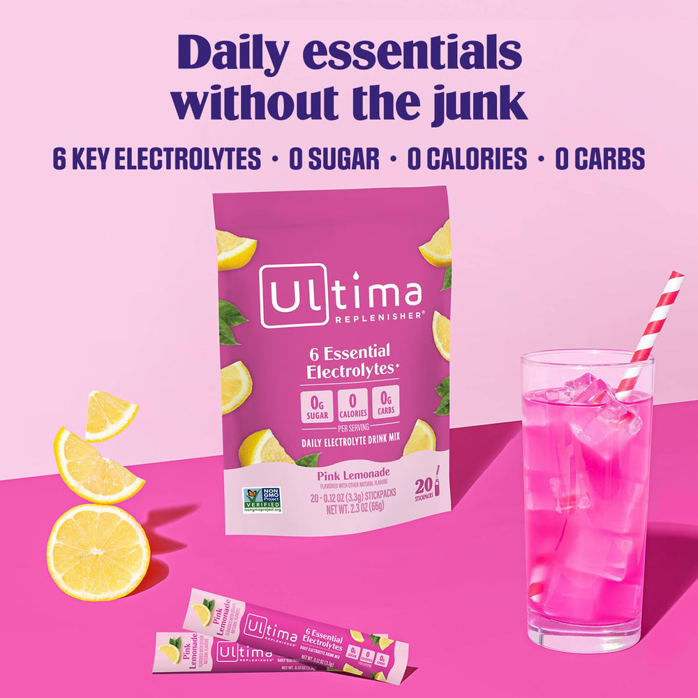 Ultima Replenisher single stickpack close-up demonstrating portable convenience