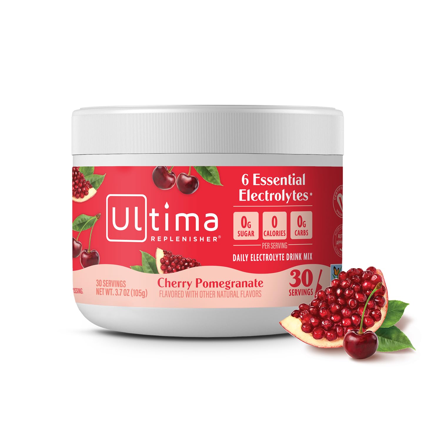 Ultima Replenisher canister front view showing label and flavor benefit