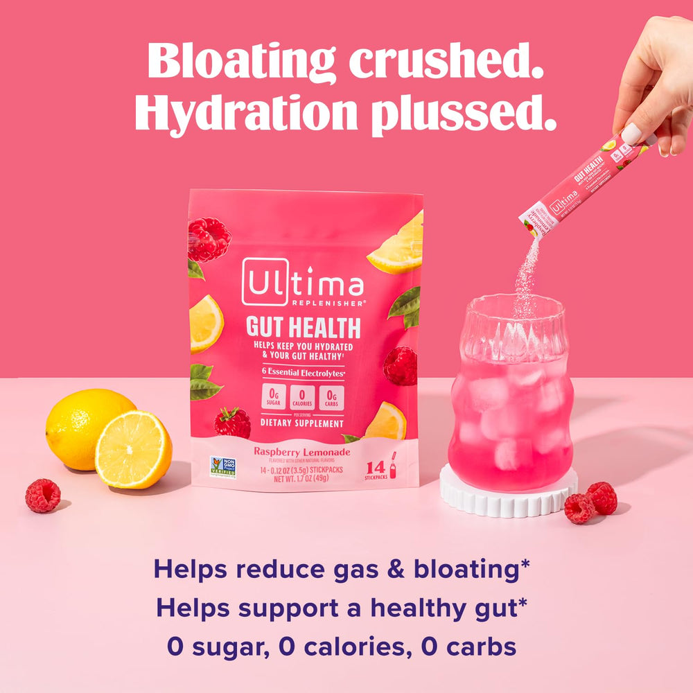 Ultima Replenisher etiqueta con ingredientes clave y certificaciones visibles
