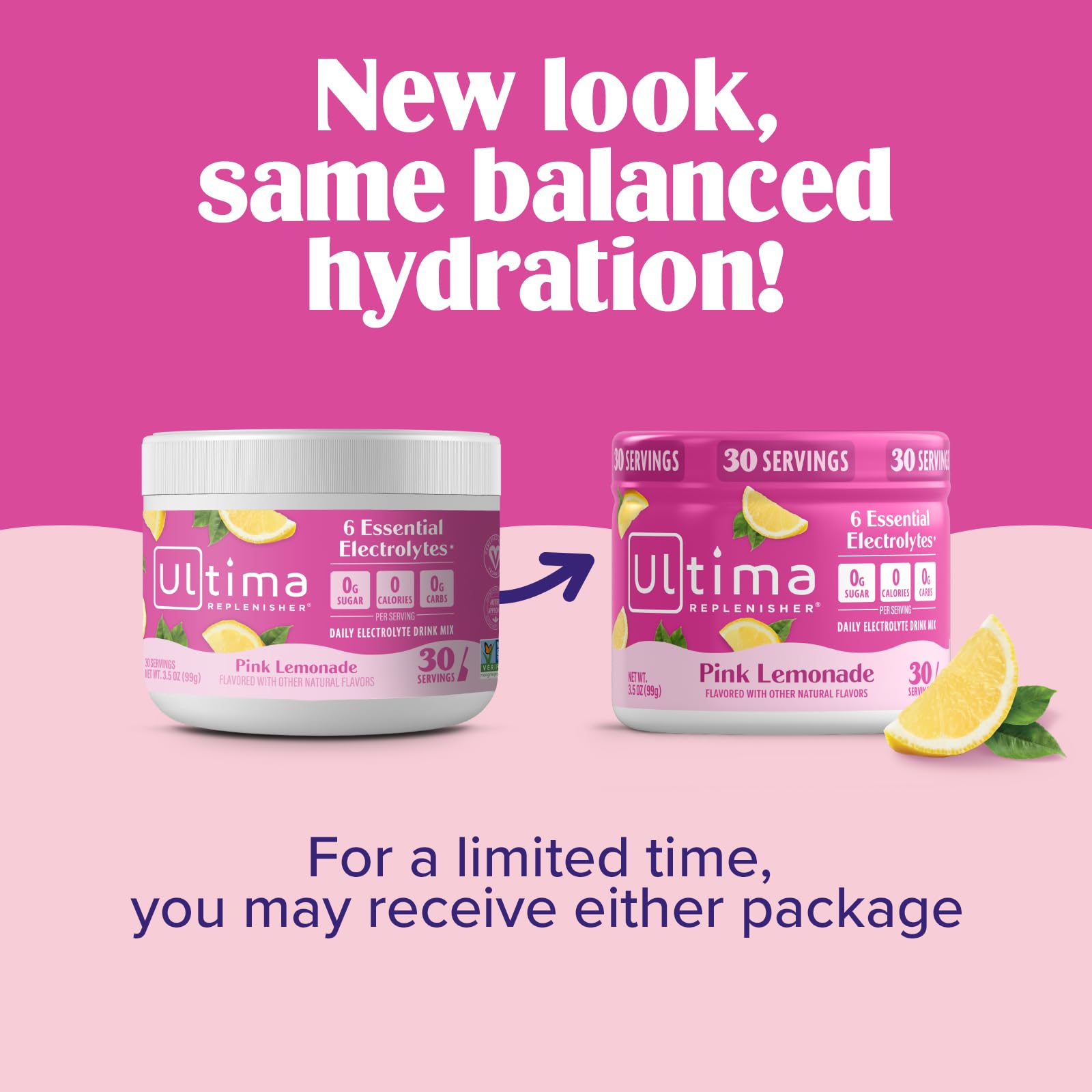 Ultima Replenisher lata abierta con scoop listo para usar, facilidad de porcionado