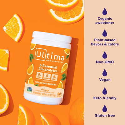 Ultima Replenisher etiqueta nutricional visible, transparencia en electrolitos y vitaminas