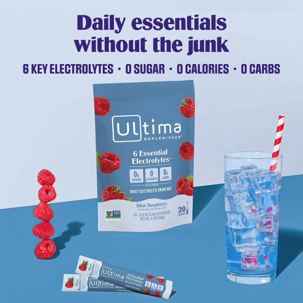 Ultima Replenisher individual stickpack close-up highlighting portability