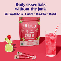 Ultima Replenisher sobre abierto con polvo rosa listo para mezclar