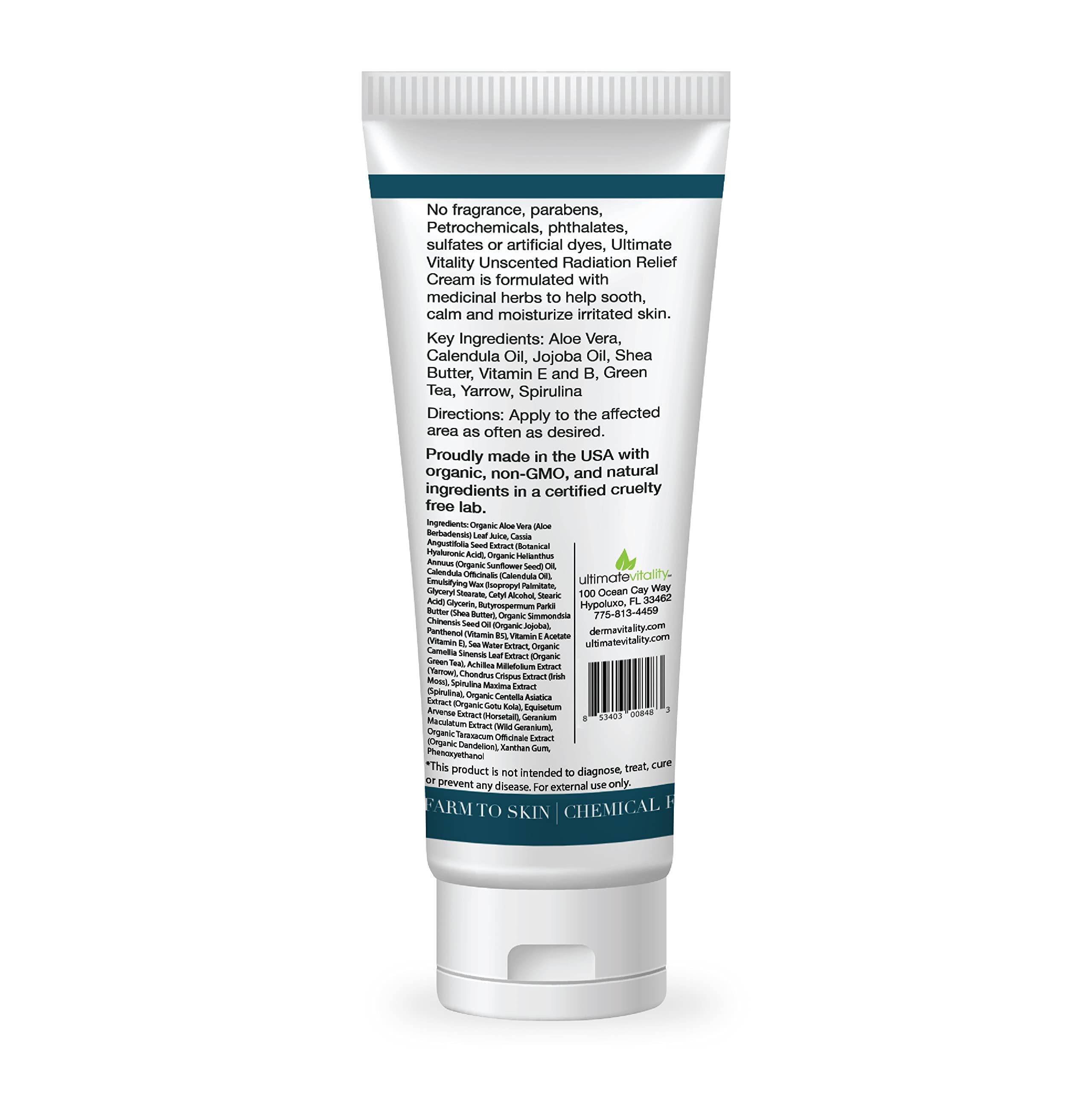 UltimateVitality comparación de tamaño 6 oz indicando cantidad útil