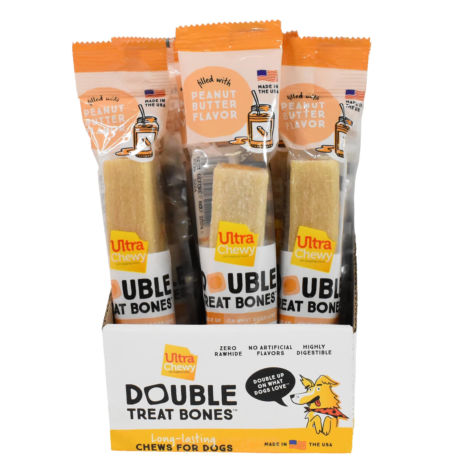 Ultra Chewy etiqueta con ingredientes de calidad y fabricación USA