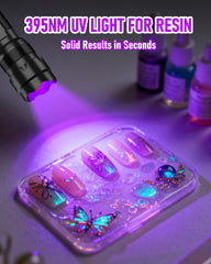 ULTRAFIRE haz UV zoomable iluminando área para curado de resina, precisión