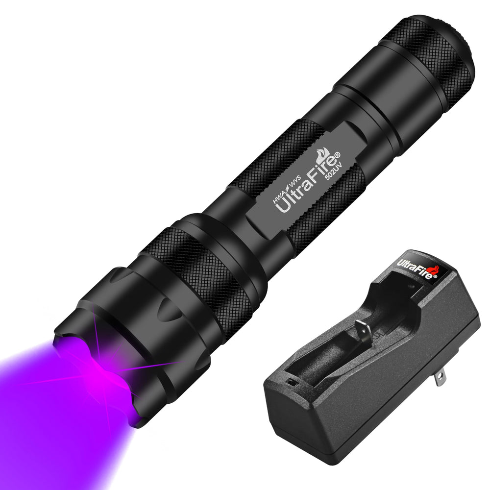 ULTRAFIRE linterna frontal mostrando lente y diseño robusto, buena potencia