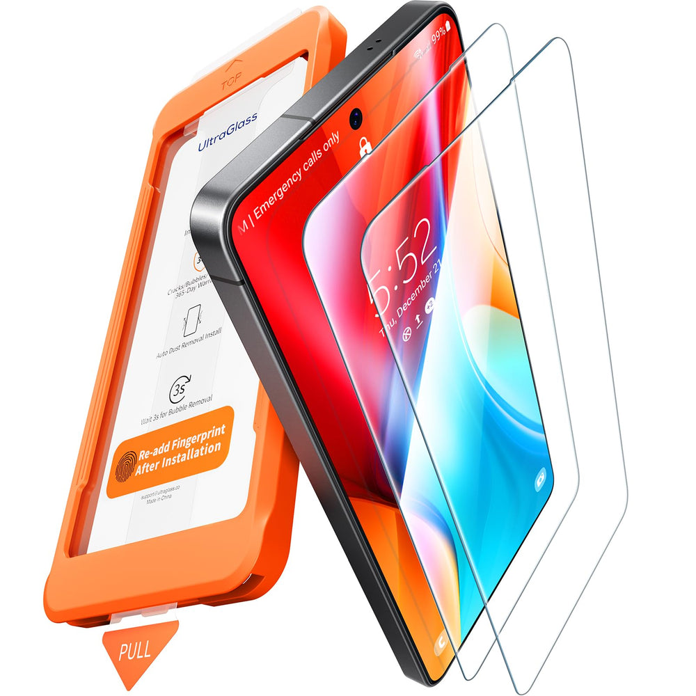 UltraGlass estilo de vida con teléfono protegido en mano en exteriores