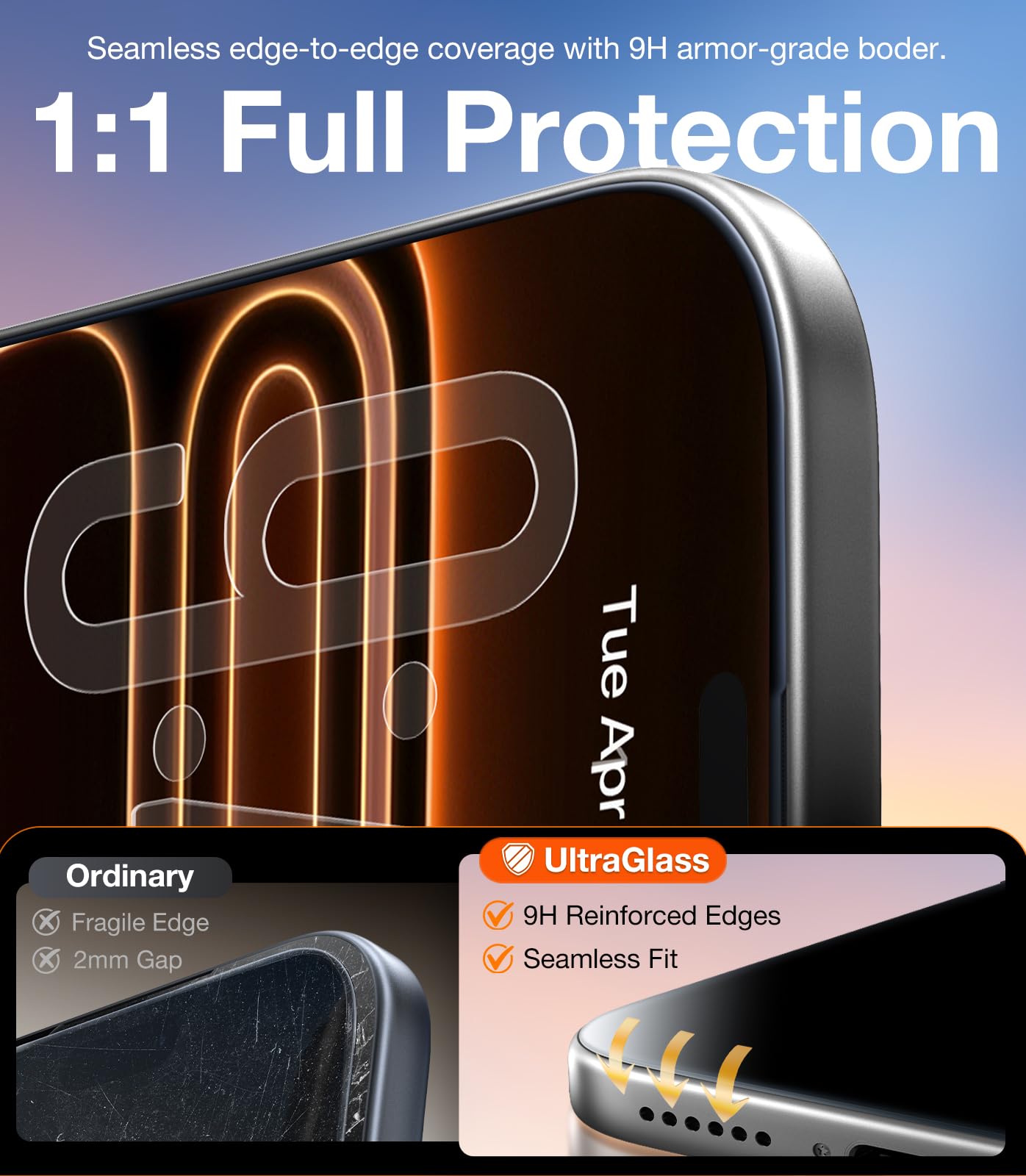 UltraGlass lifestyle desk scene showing sleek protection and everyday peace of mind