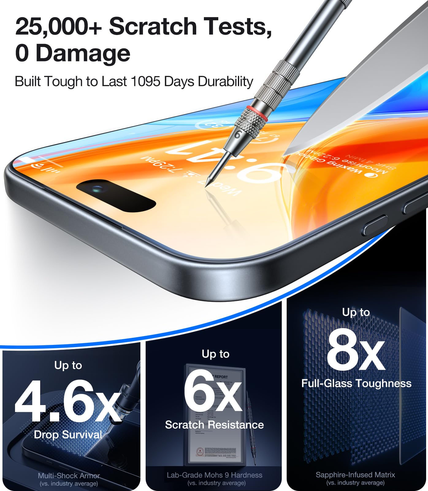 UltraGlass primer plano de la superficie de vidrio, alta nitidez y resistencia