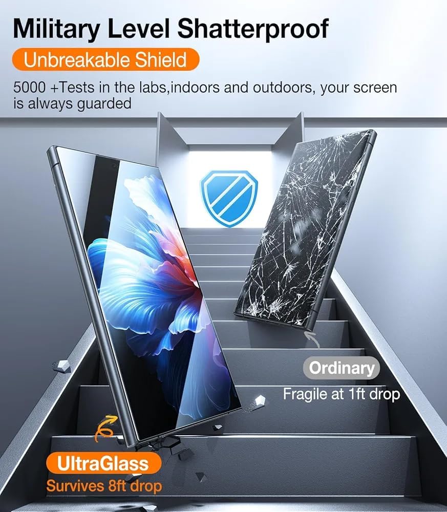 UltraGlass UE Tech acoustic transfer diagram showing improved fingerprint speed