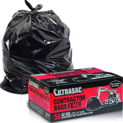 Ultrasac frente del paquete de 50 bolsas mostrando tamaño y marca, solución económica