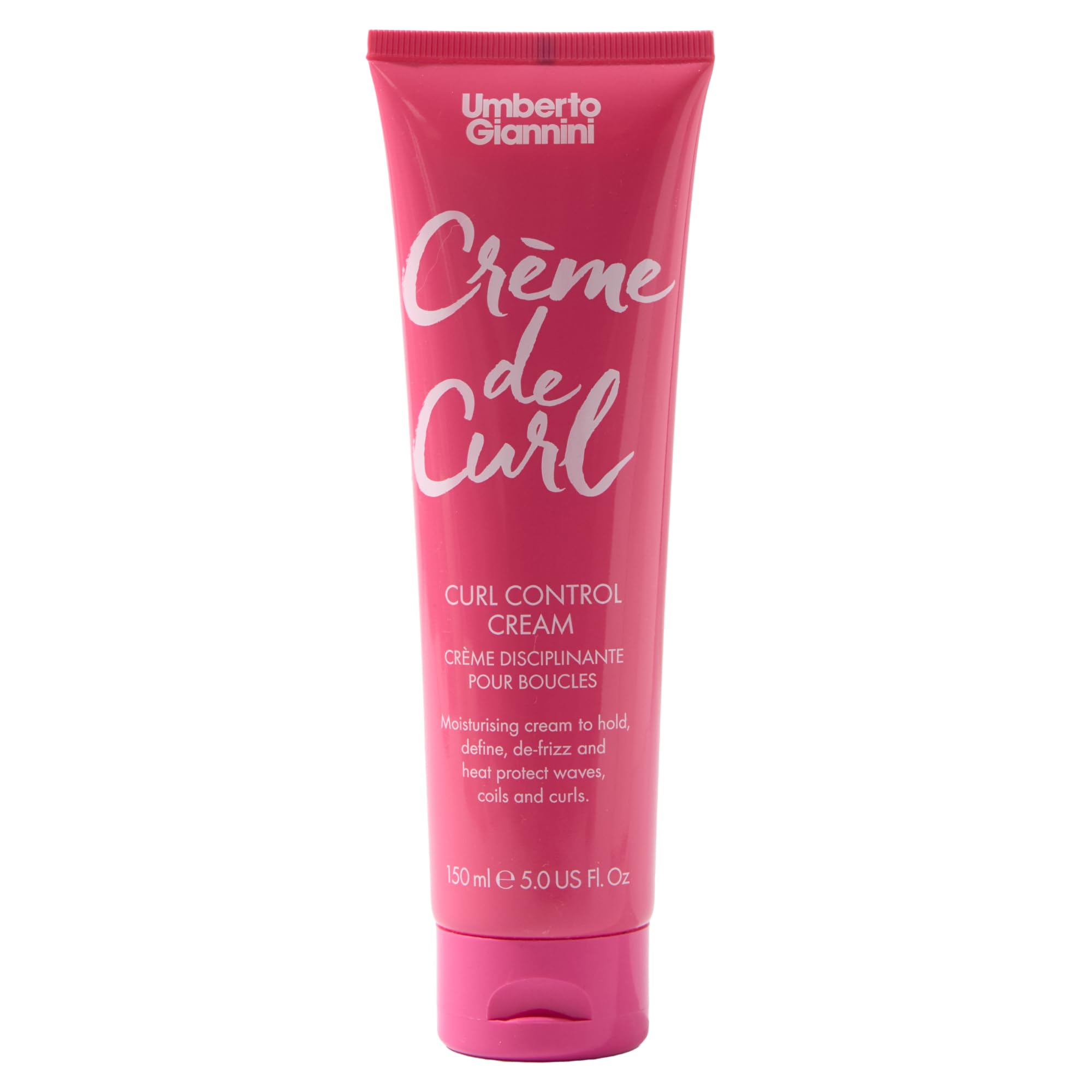 Umberto Giannini envase frontal de Crème De Curl mostrando diseño y beneficio de control