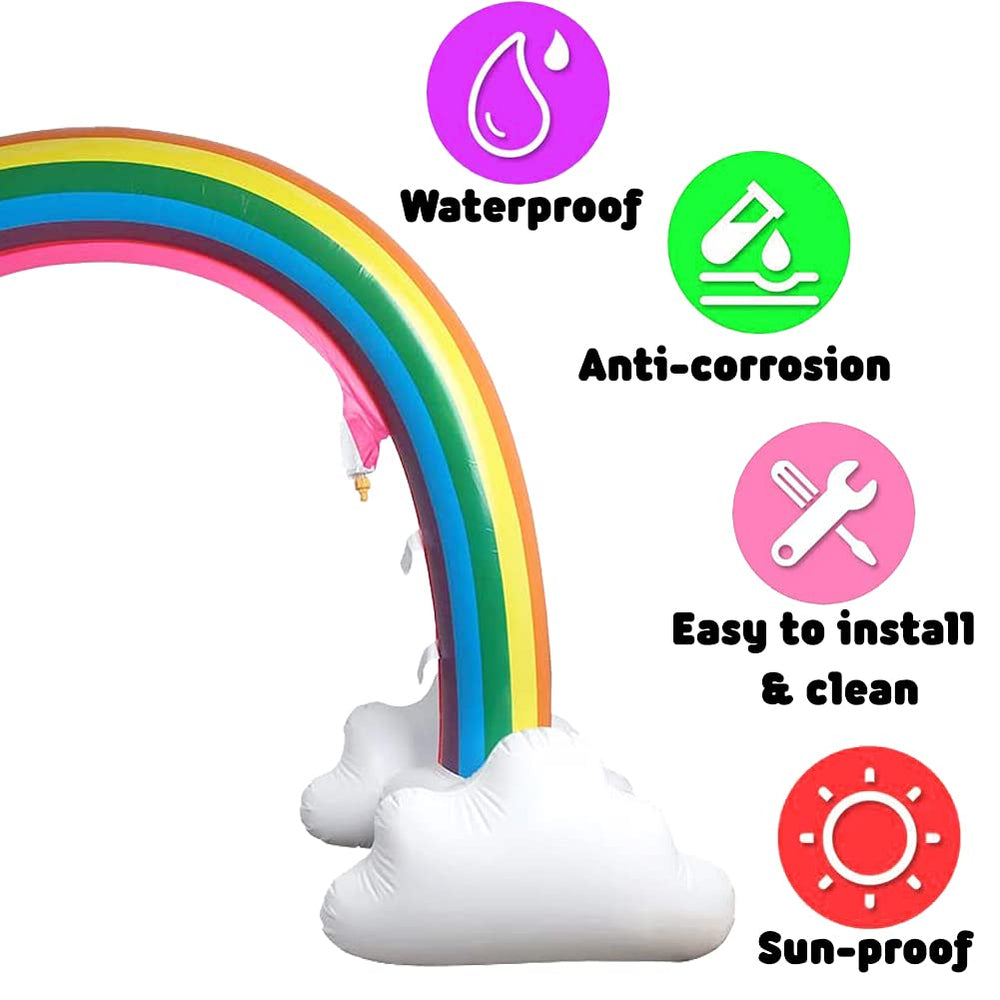 UMEELR detail of hose connection on rainbow showing easy attachment and steady spray