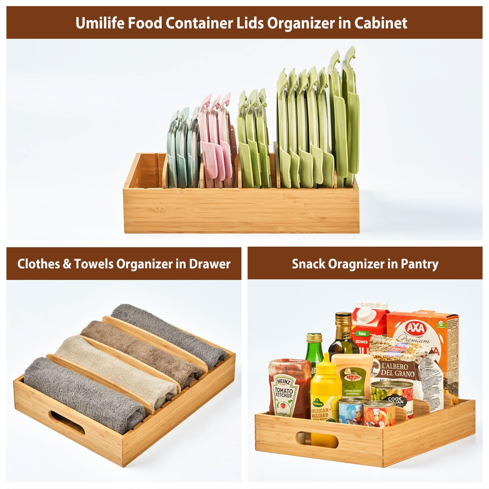 Umilife organizer on kitchen shelf in lifestyle setting improving organization