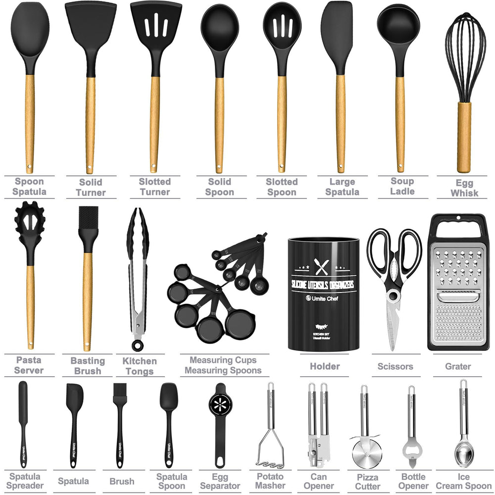 Umite Chef comparación de tamaño de utensilios, muestra proporciones prácticas
