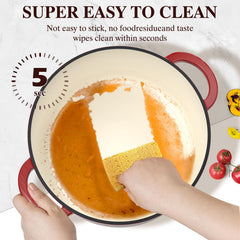 Umite Chef interior enamel glaze detail, showing smooth non-stick surface for easy cleaning