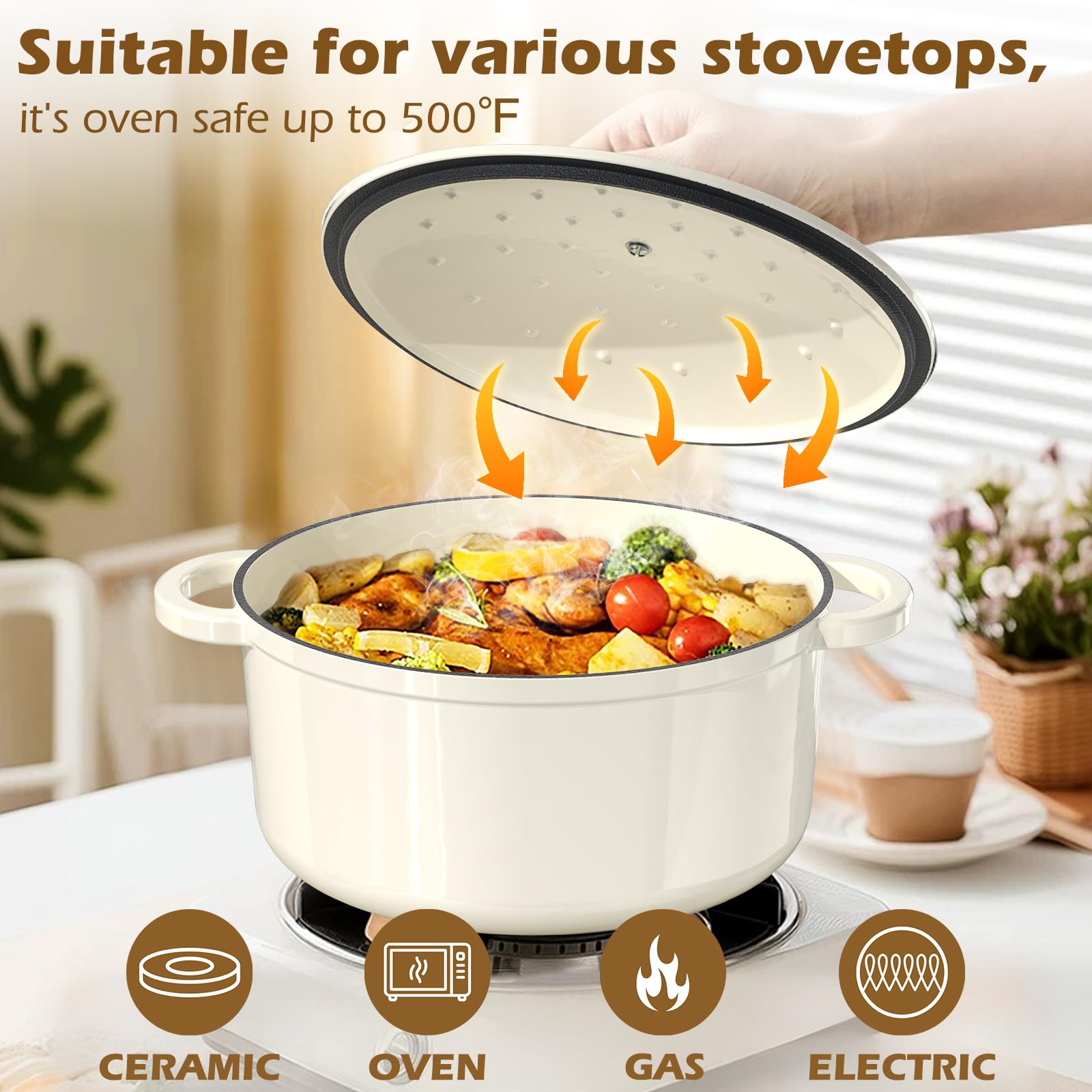 Umite Chef comparación de tamaño 5QT ideal para 4-6 porciones familiares