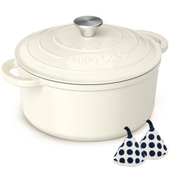 Umite Chef vista frontal de la olla esmaltada con diseño elegante y retención de calor