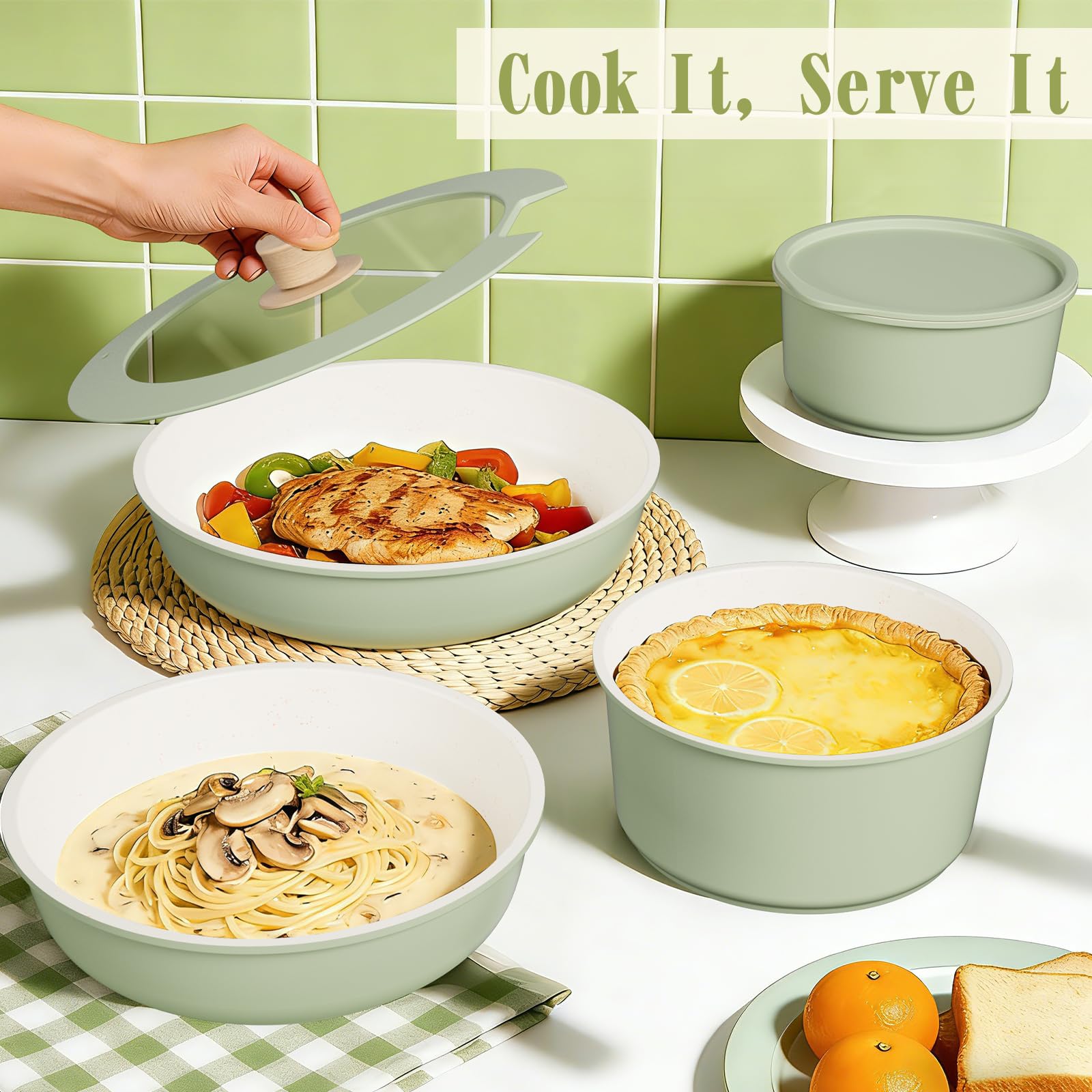 Umite Chef cookware held by hand for size comparison showing practical scale and portability benefit