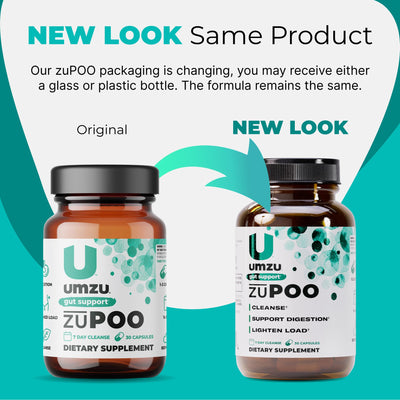 UMZU zuPOO capsule close-up showing smooth texture and easy-to-swallow plant-based shell