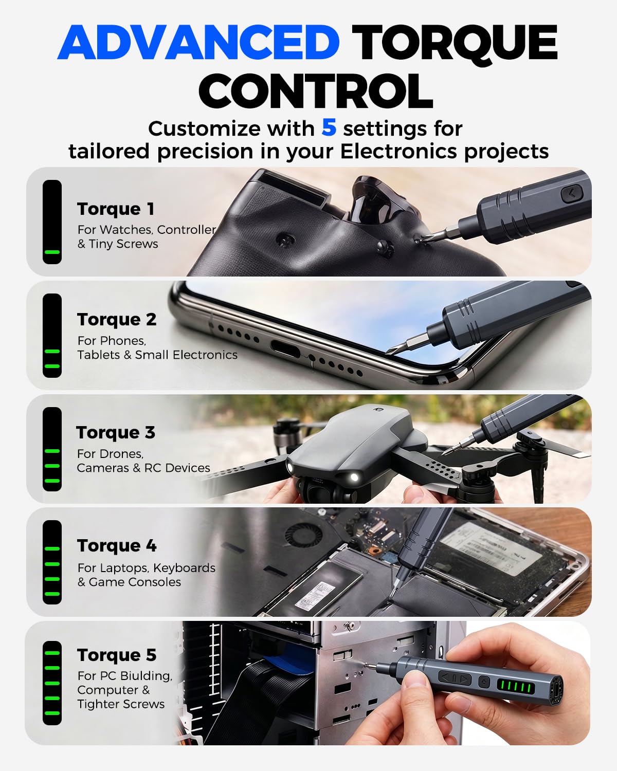 UnaMela conjunto de puntas CRV variadas, versatilidad para diferentes tornillos