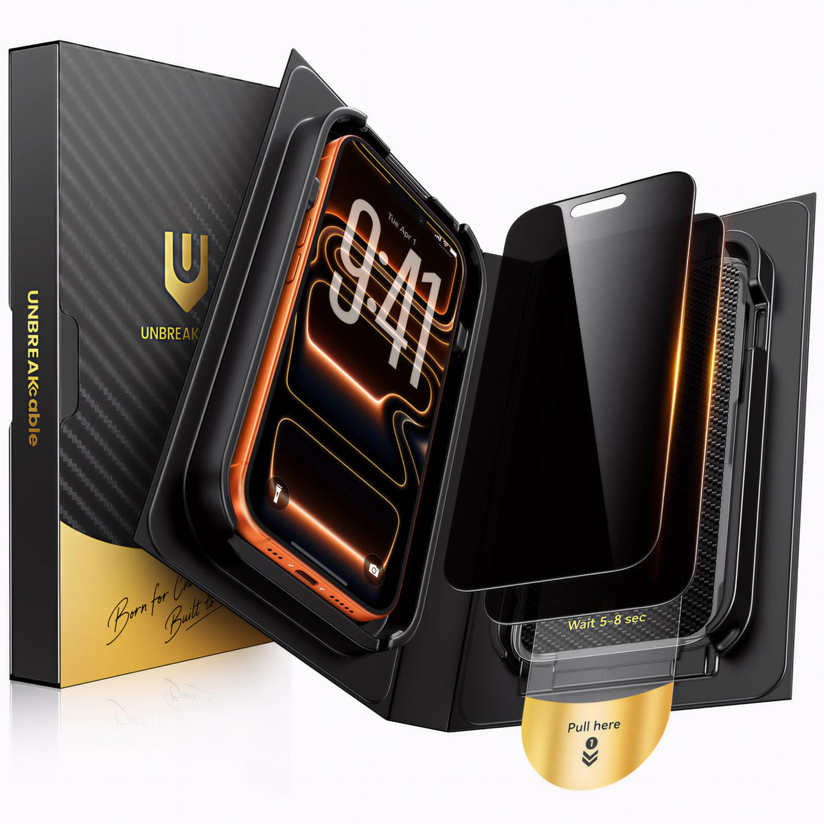 UNBREAKcable protector frontal con empaque doble, protección lista para usar