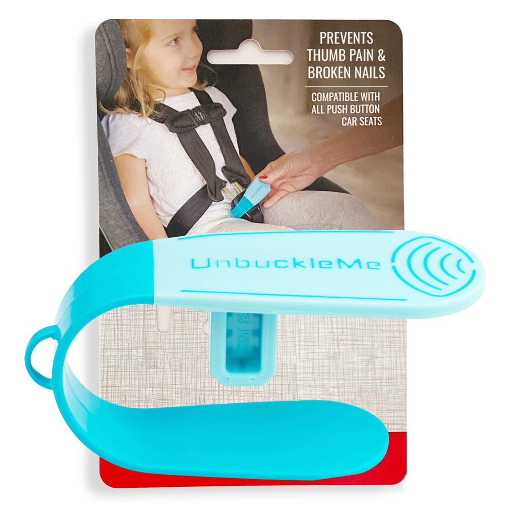 UnbuckleMe frontal mostrando el abridor aqua y su portabilidad